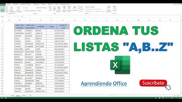 Ordenar datos por orden alfabético en EXCEL