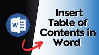 How to Insert Table of Contents in Word