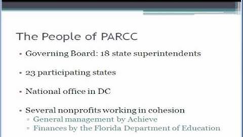 PARCC Webinar Part 1 The People Behind PARCC