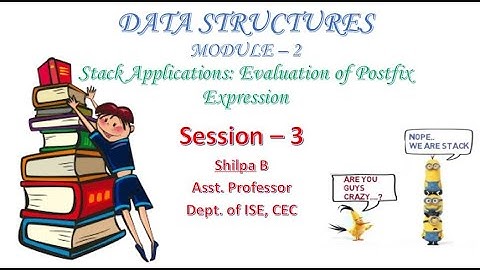 VTU DS 18CS32 M2 L3 Stack application Evaluation of Postfix expression