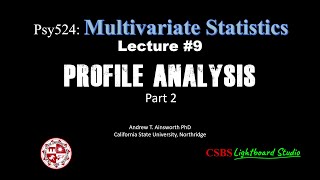 Psy524: Lecture #9 - Profile Analysis Part 2 Net Worth