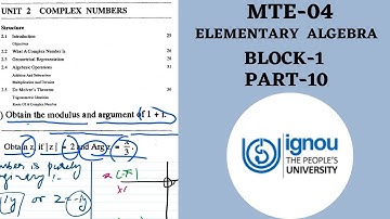 ComplexNumber, IGNOU Math Lecture, MTE-04,Elementary Algebra,Block-1,Unit-2,Polar Form, Part-09Hindi