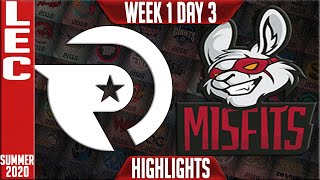 OG vs MSF Highlights | LEC Summer 2020 W1D3 | Origen vs Misfits Gaming