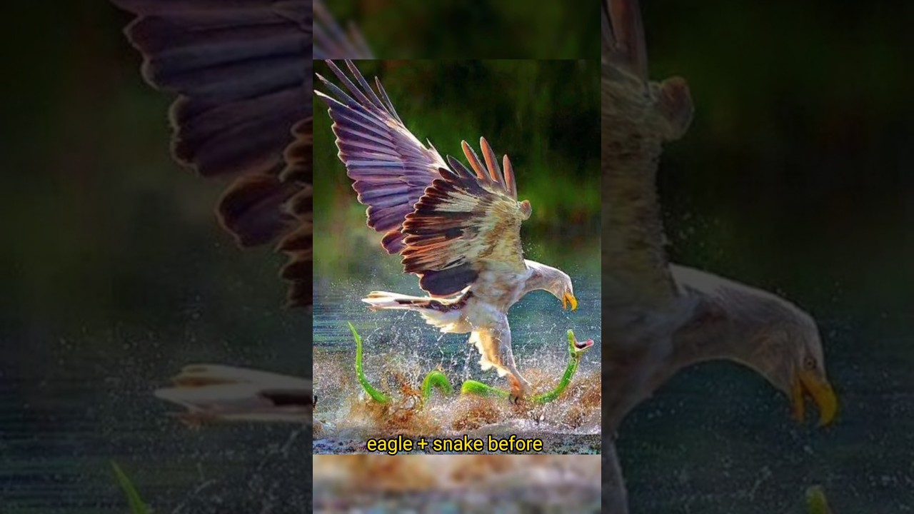 eagle vs snake 🐍😱😱 before and after image 