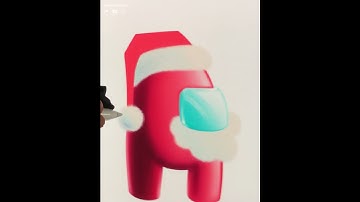 🎅🏻 How to draw AMONG US SANTA in Procreate: Christmas illustration ( #Shorts )