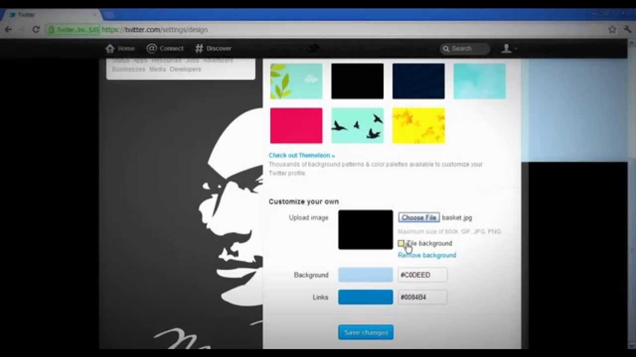 How to change twitter background YouTube