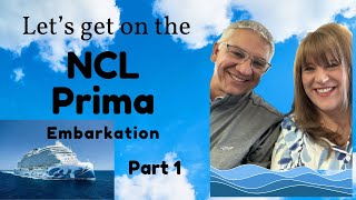 NCL Prima Pt 1  Traveling to Galveston, Katie's Seafood House, Embarkation, Inside Cabin