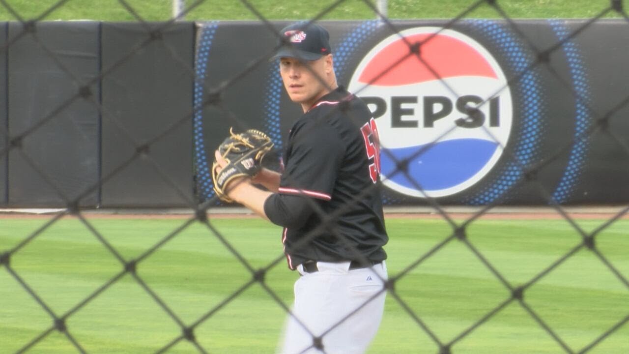 House representative, J.D. Scholten takes the mound for Sioux City Explorers