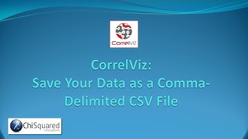 CorrelViz - Saving Your Data as a Comma Delimited CSV File (New)
