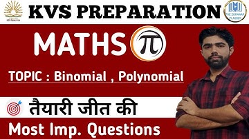 #10 KVS Maths | Topic : Algebra(Polynomials) | Part - 1 | The Zorawar Classes | By Satyam SIr