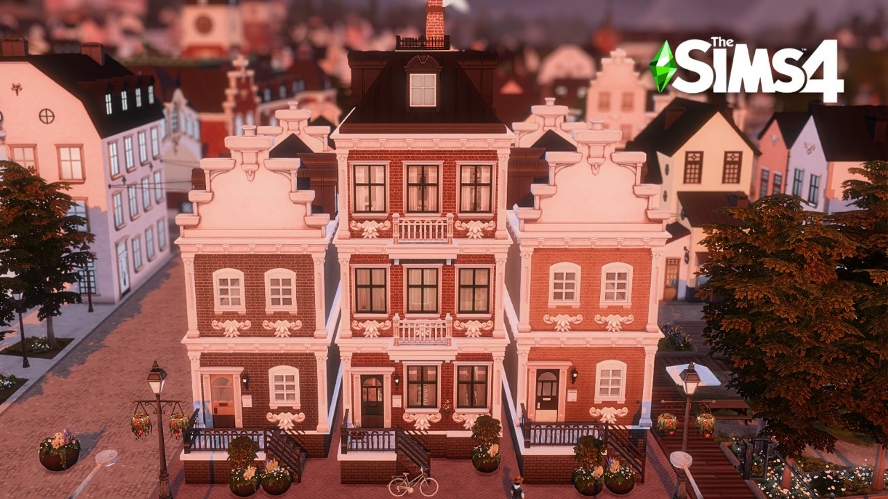 Amsterdam Apartment | Romantic Urban Design & Realistic Details | The Sims 4 ASMR Speed Build