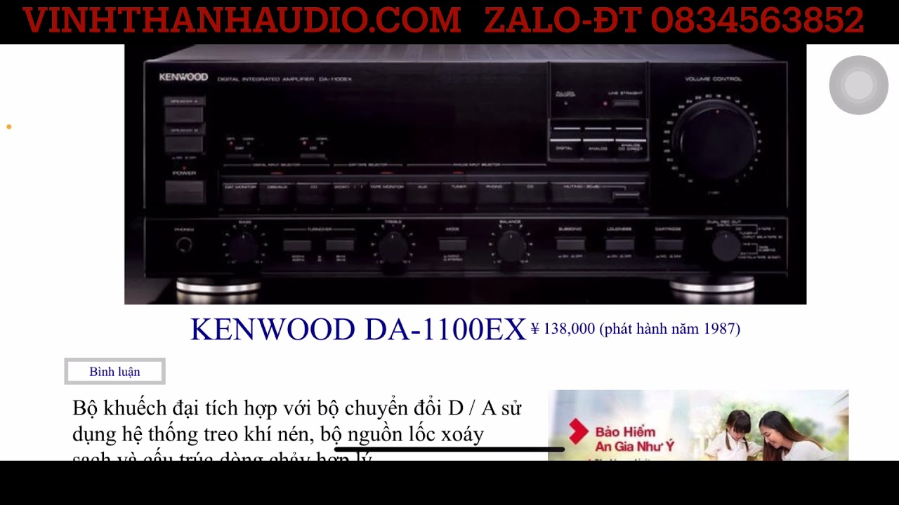 Kenwood DA-1100EX Amplifier Specifications - YouTube