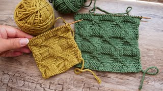 картинка: Рельефные ромбы – узор спицами ꧁꧂ Embossed rhombuses - knitting pattern