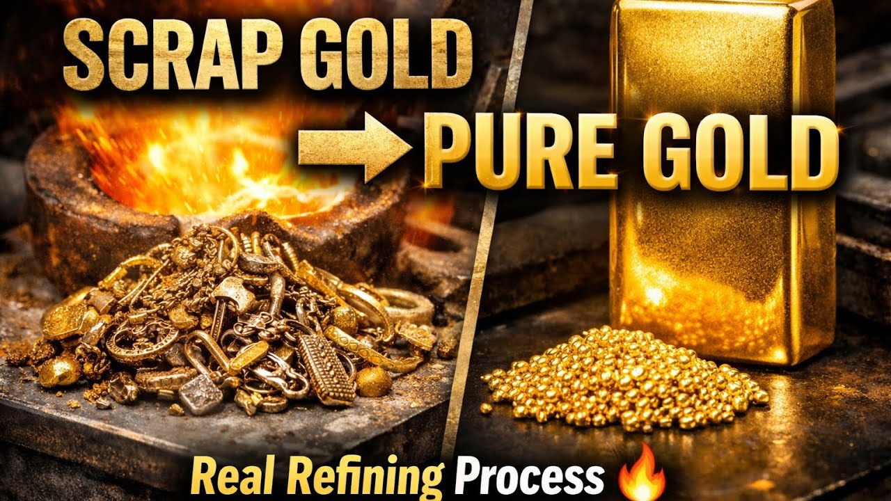 Old Scrap Gold Turned Into Pure Gold | Gold Refining Process 🔥