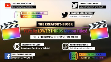 FCPx Social Media Lower Thirds Plugin VERSION 2 for Final Cut Pro X by The Creators Block