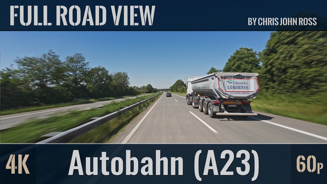 Autobahn (A23), Germany: RP Kaaksburg - Schenefeld - Schafstedt - Albersdorf - Heide-Süd - 4K UHD