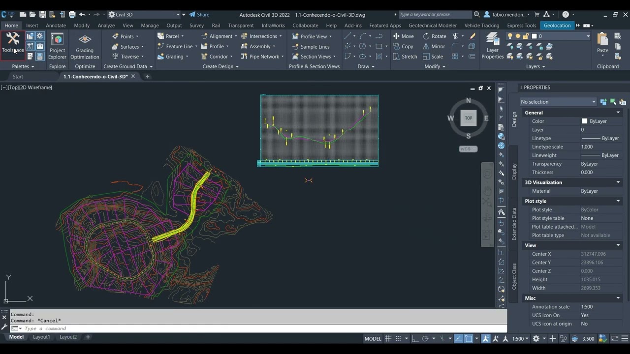 1.1-Conhecendo a Interface e elementos do Civil 3D