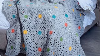 Crochet Pin Point Granny Blanket | EASY | The Crochet Crowd