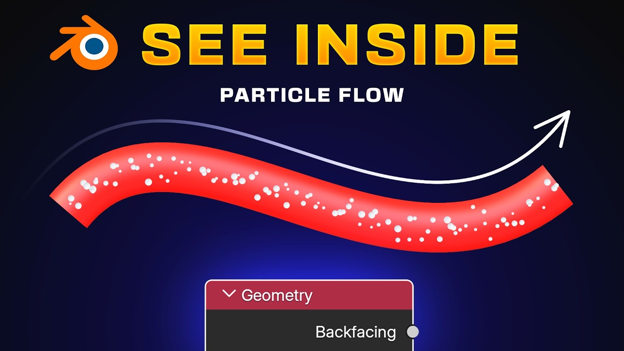 Как показать содержимое трубки в Blender (+ движущиеся частицы)