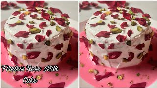 5 min Fireless Cooking Recipe for competition | Soft , Tasty ,Fluffy Rose Milk Cake Tres Leches Cake