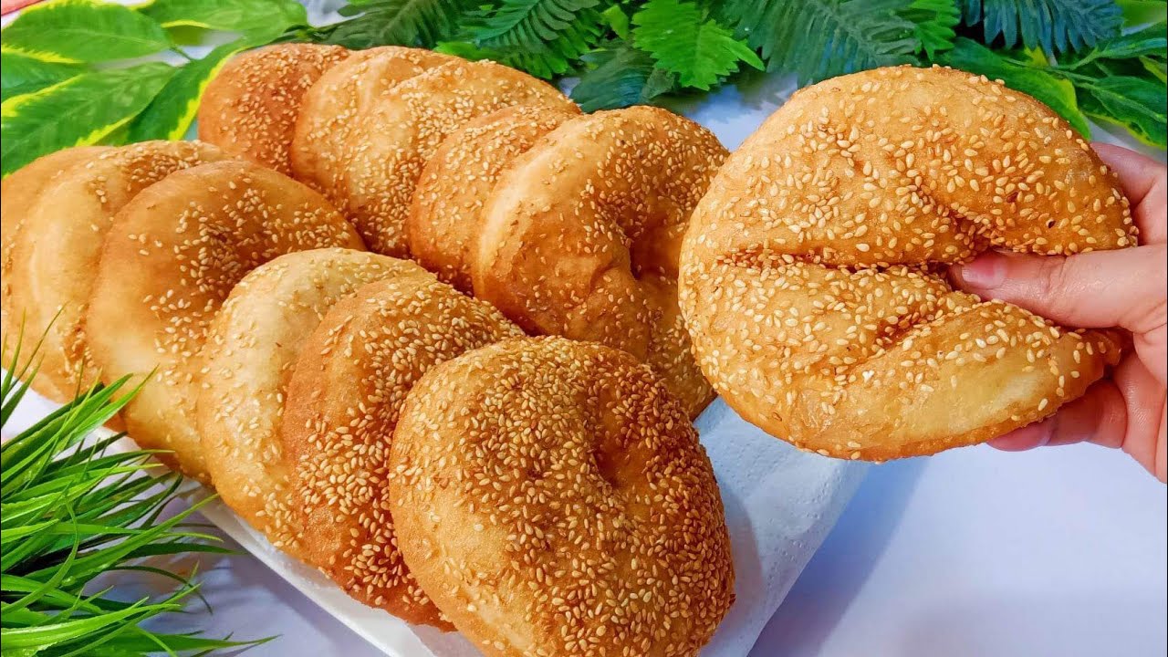 بدون فرن او بيض او زبده او حليب‼️هتقومي حالا تعمليها‼️فطائر قطنيه بالسمسم‼️ مش هتبطلي تعمليها كل يوم