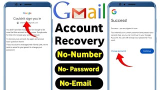 How to Recover Gmail Account Without Phone Number and recover gmail || Google Account Recovery 