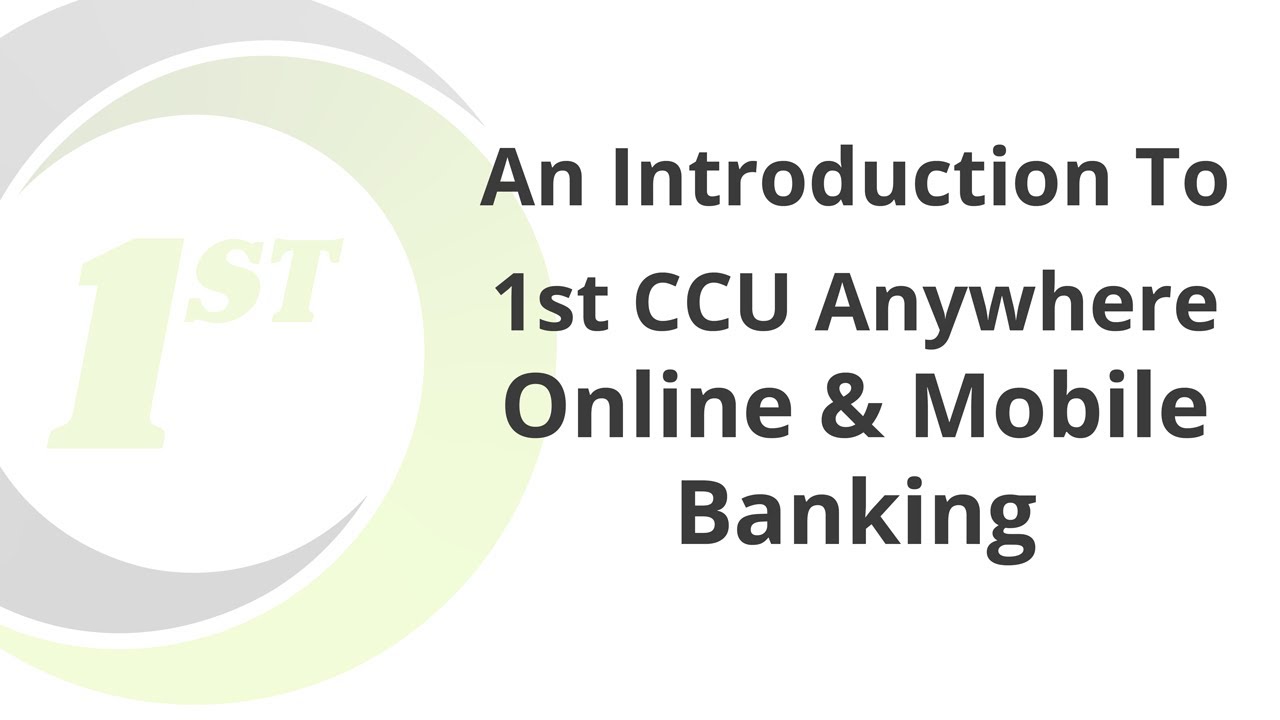 Intro to 1st CCU Anywhere