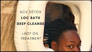LOC DETOX + HOT OIL TREATMENT | Loc Brushing, Dandruff Treatment | DEEP CLEANSE AND SCALP TREATMENT