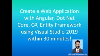 Create a new Web Application using Angular 8 with backend as DotNet Core 5.0 with EntityFramework