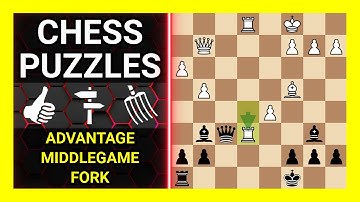 Chess Puzzles to Practice. Themes: Advantage, Middlegame, Fork. Learn Chess