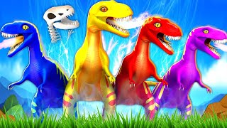 Prehistoric Power: Jurassic War | Epic Battle of 4 Color Super T-Rex Dinosaurs in the Forest