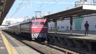 【JR】回9062レ EF81-81(ローピンお召し塗装)+E26系12B+EF510-510「カシオペアクルーズ2015(回送)」 蓮田発車