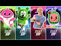 Baby Shark vs Gummy Bear vs Blippi vs Cocomelon....Tiles Hop EDM Rush Gameplay || Who Will Win??😜