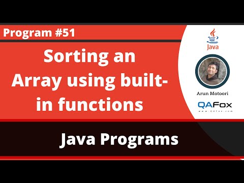 Java program for sorting the elements in the Array using build-in functions