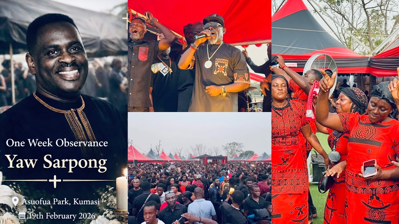 OMG😳Nana Tabi and Yaw Sarpong Children Pull massive crowd at their father’s one week 