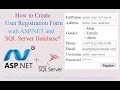 How to create User Registration Form in ASP.NET using SQL Server Database? [With Source Code]