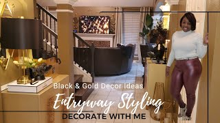 New] HOW TO STYLE A PERFECT BLACK AND GOLD ENTRYWAY] Entryway Decor Styling Inspo]Decorate with me