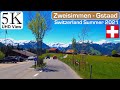 🇨🇭Zweisimmen to Gstaad, Switzerland 2021 Summer Cab Ride 5K/ 4K 60fps Video