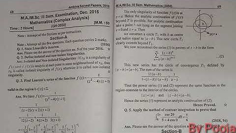 M.A/M.Sc 3rd sem (Complex Analysis) solved paper 2015