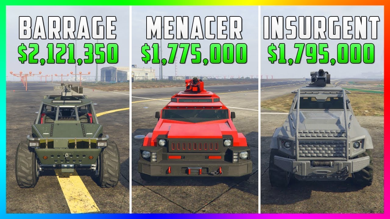 Gta5 メナサー 177万ドル Vs インサージェント 179万ドル Vs バラージ 212万ドル 装甲車を比較 動画あり グランド セフト オート5写真大好きブログ Gta5攻略情報ほか