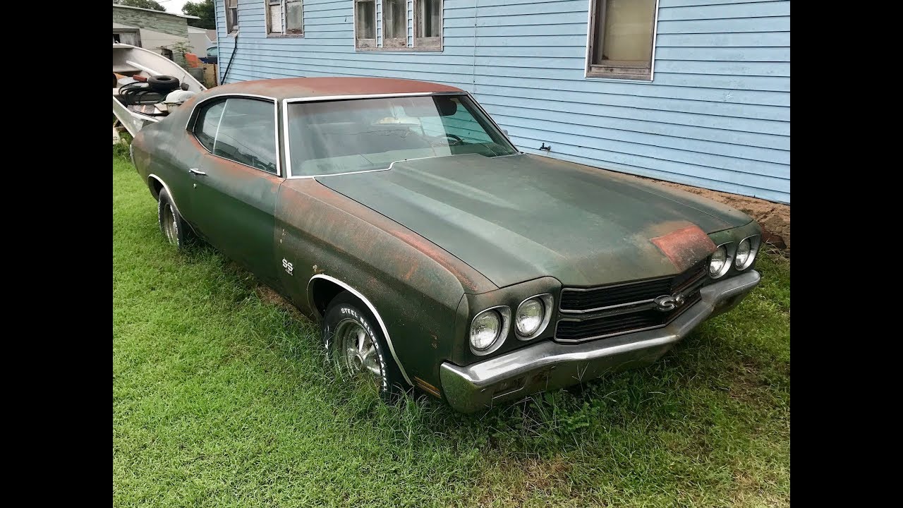 Chevelle SS454 1970 года найден припаркованным возле дома более 30 лет назад в Оклахоме!!!