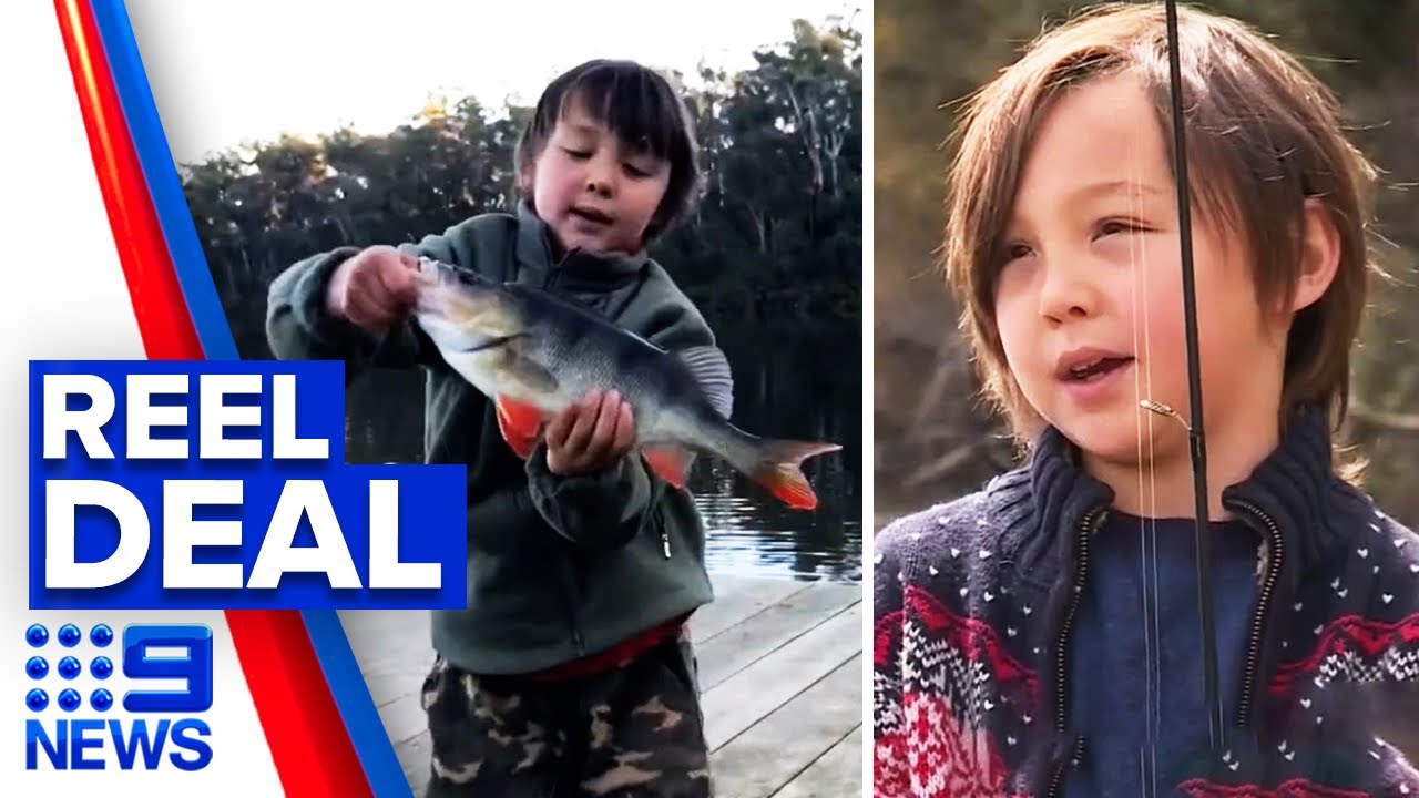 Little fisherman to become next YouTube sensation | 9 News Australia