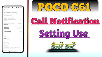 Poco C61 Me Call Notification On Setting Kaise Kare | Call Waiting Notification |