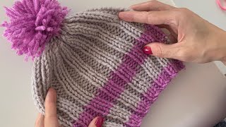Şişle Lastik Bere Knit Ribbed Hat