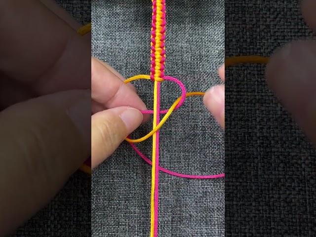 Square knot bracelet making | How to make easy bracelet #shorts class=