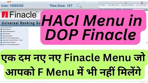 HACI Menu in DOP Finacle | Find Scheme of any SBA type accounts