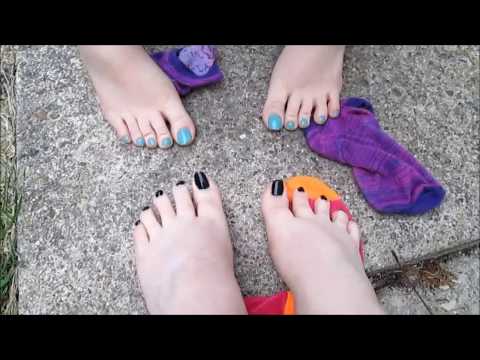 Sisters Removing Socks &  Playing Footsie