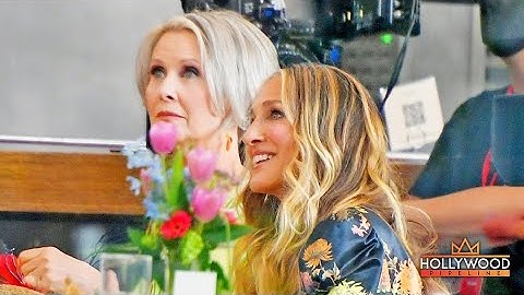 SJP, Kristin Davis, and Cynthia Nixon onset of  "And Just Like That" in NYC