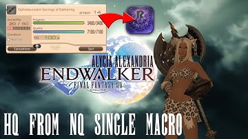 FFXIV Endwalker Lv.90 80 Durability 3400 Difficulty Single Macro HQ From NQ!