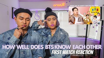 Couple First Time Watch Reaction to BTS Game Show | How Well Does BTS Know Each Other? | Vanity Fair